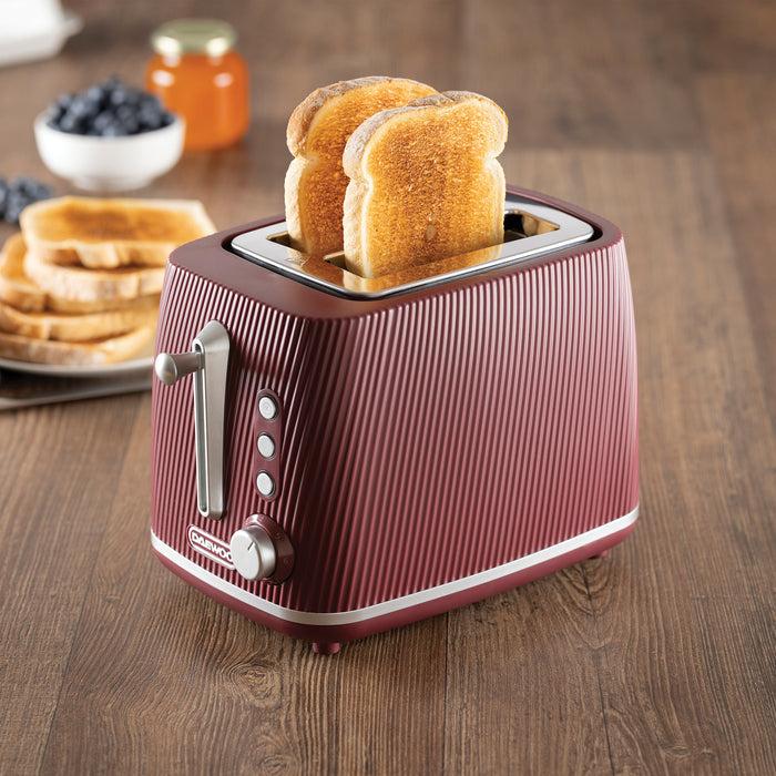 Daewoo Ruby Red Cascade 2 Slice Toaster