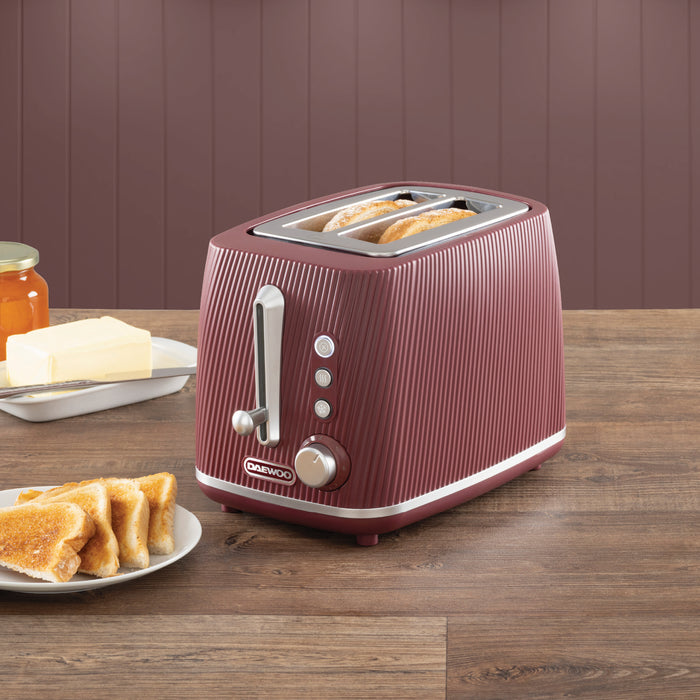 Daewoo Ruby Red Cascade 2 Slice Toaster