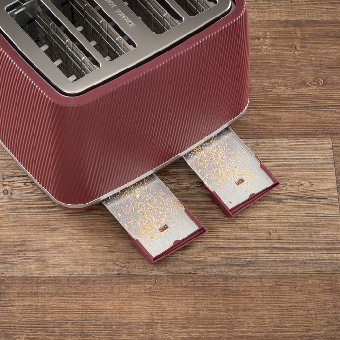 Daewoo Ruby Red Cascade 4 Slice Toaster