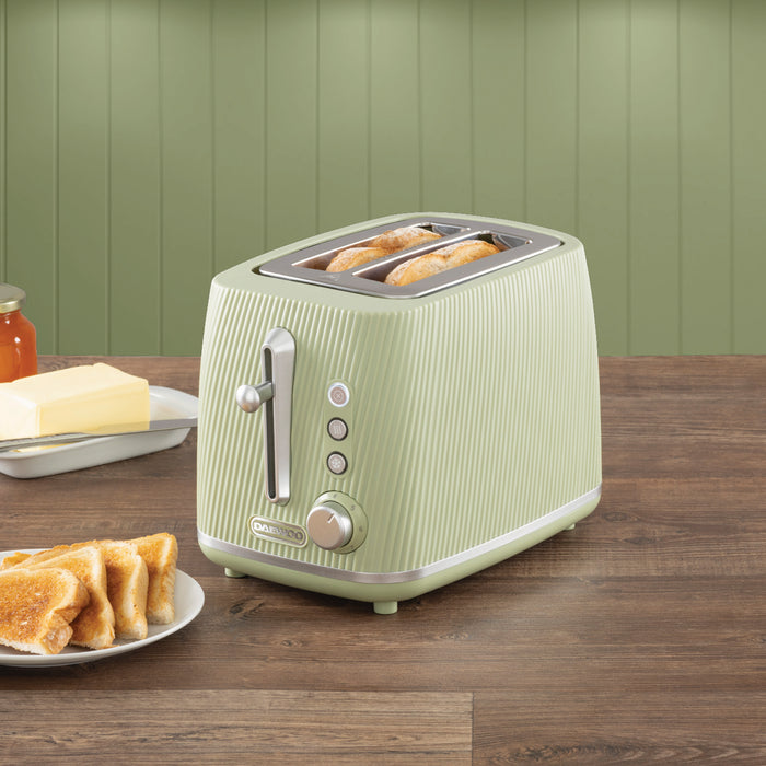 Daewoo Sage Green Cascade 2 Slice Toaster