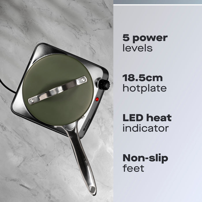 Daewoo Single 1500W Stainless Steel Hot Plate Hob
