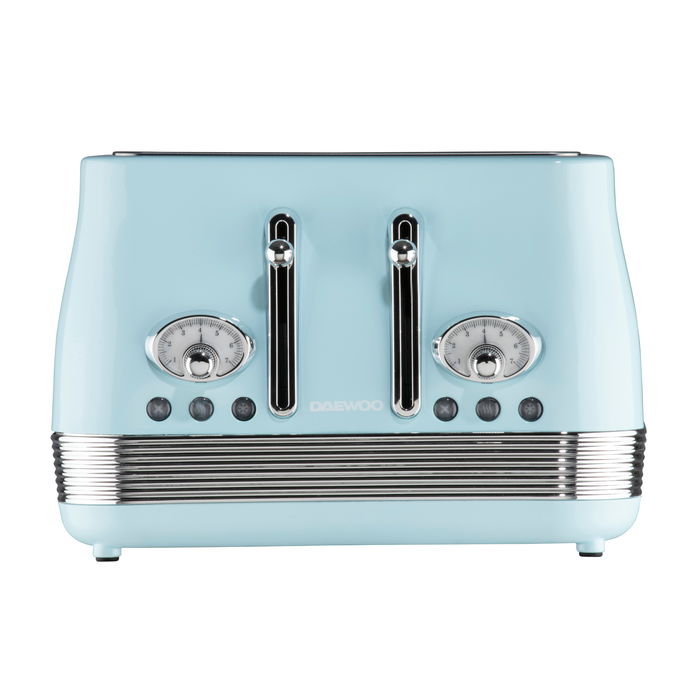 Daewoo Sky Blue Denver Jug Kettle & 4 Slice Toaster Set