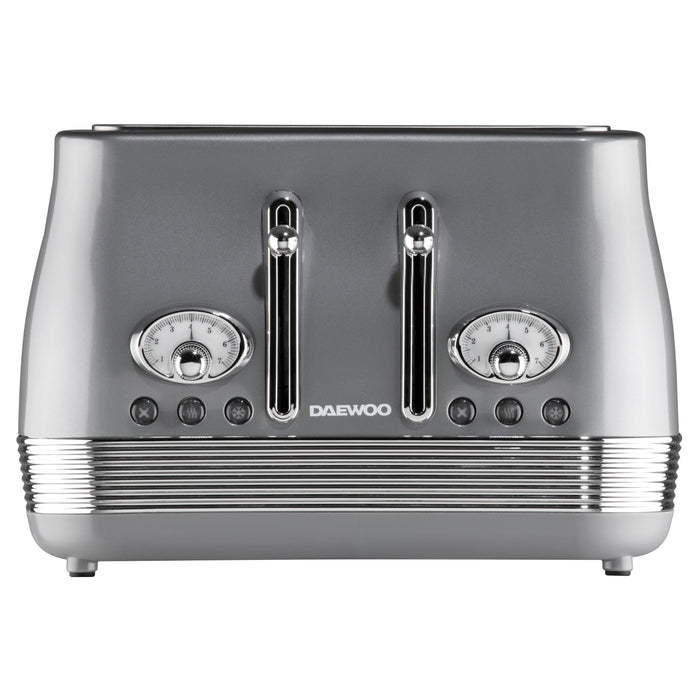 Daewoo Smoked Grey Denver 4-Slice Toaster