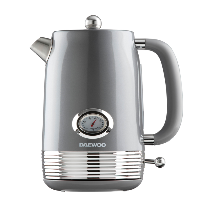 Daewoo Smoked Grey Denver Jug Kettle & 4 Slice Toaster Set