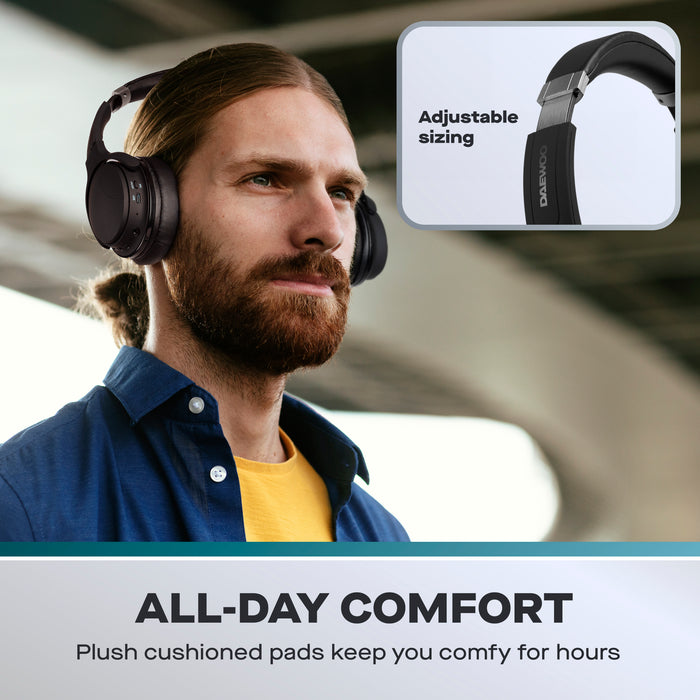 Daewoo Sonic Beat Noise Cancelling Bluetooth Headphones with Travel Case