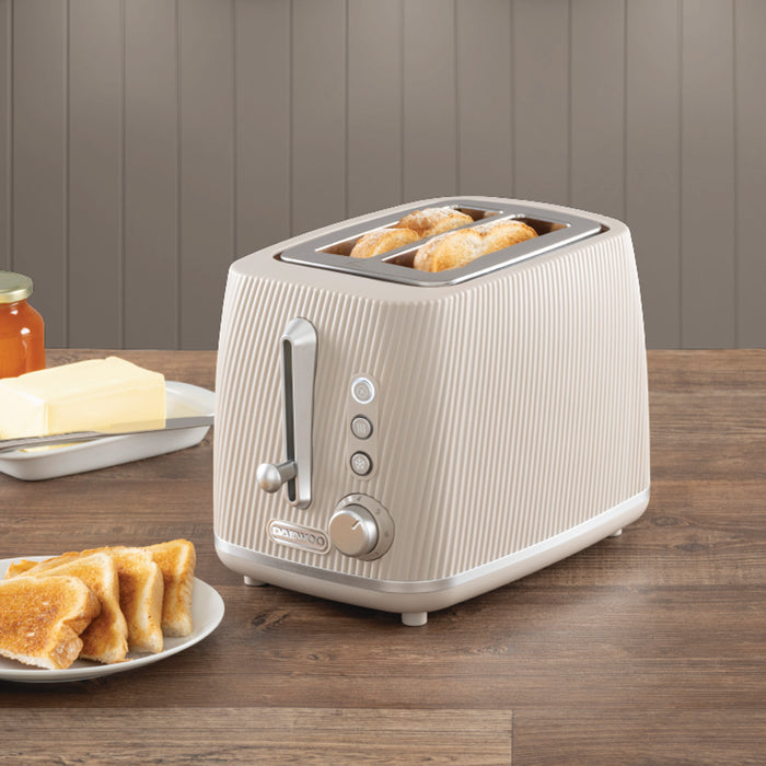 Daewoo Taupe Cascade 2 Slice Toaster