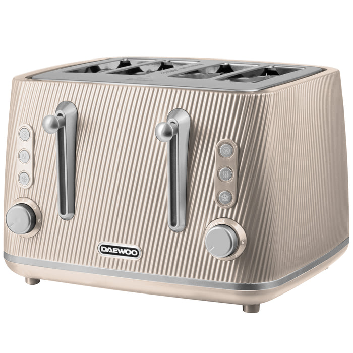 Daewoo Taupe Cascade 4 Slice Toaster