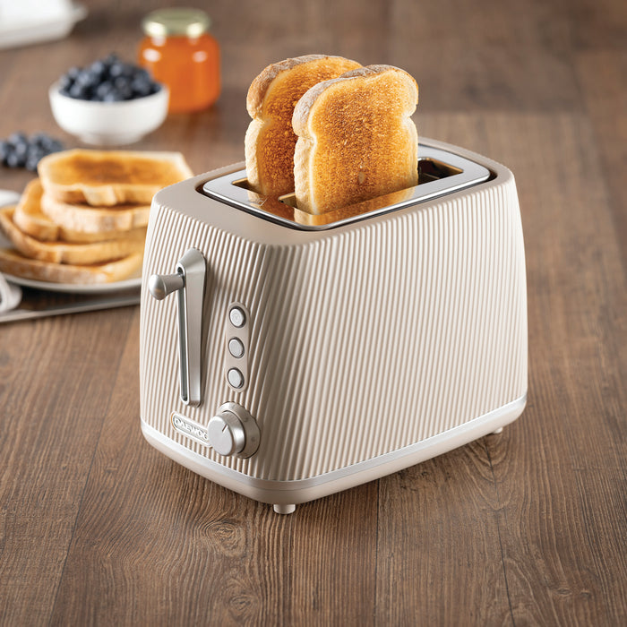 Daewoo Taupe Cascade Jug Kettle & 2-Slice Toaster Set