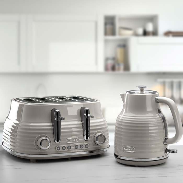Daewoo Taupe Sienna 4 Slice Toaster