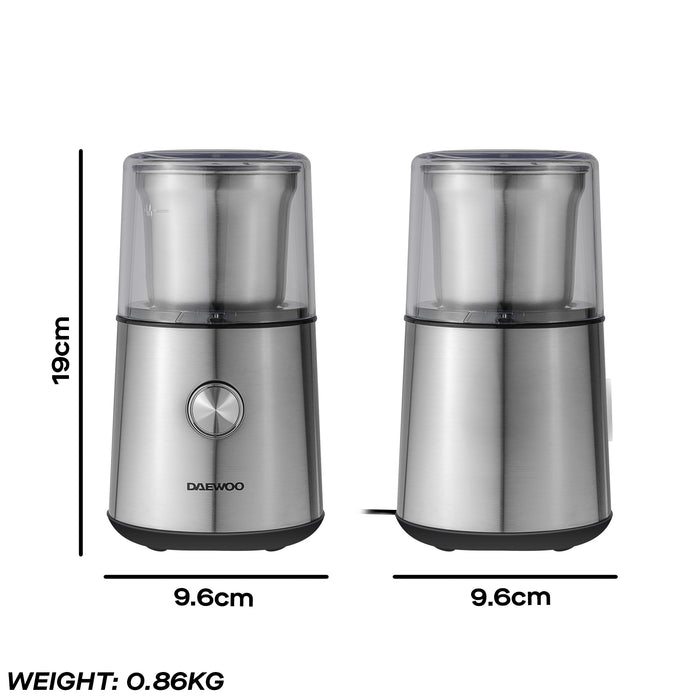 Daewoo Wet & Dry Coffee & Spice Grinder, Stainless Steel