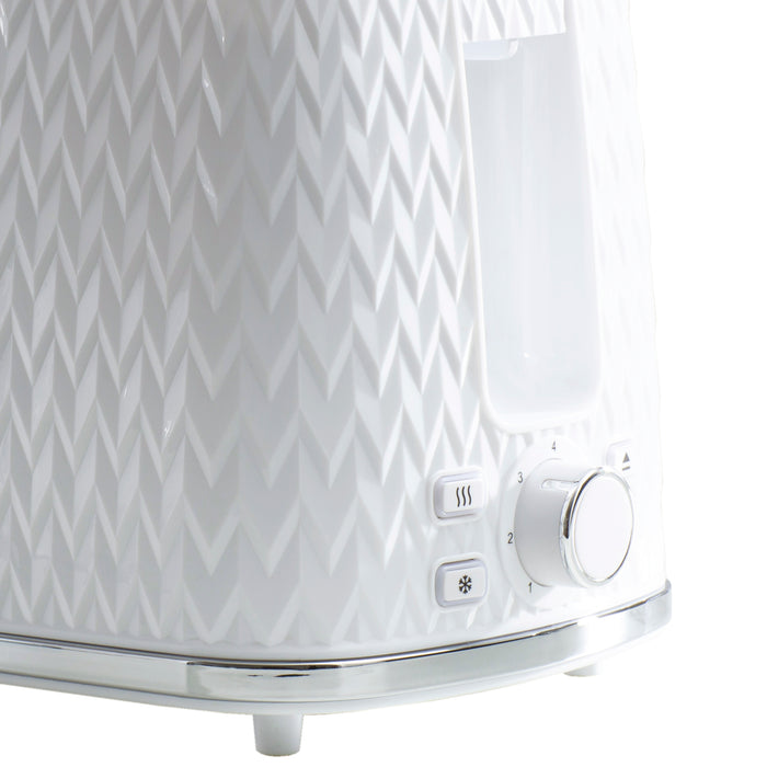 Daewoo White Argyle 2 Slice Toaster