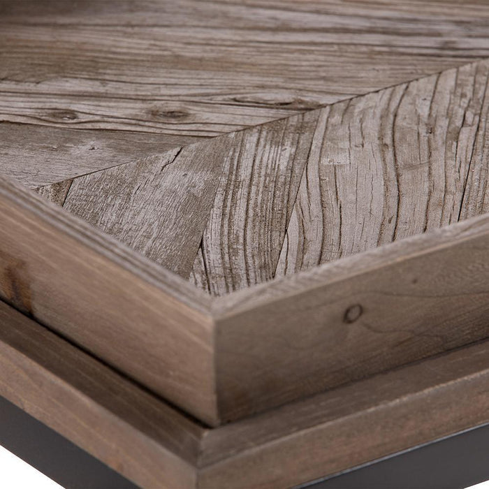 Damien Solid Wood Console Table in Distressed Natural Elm