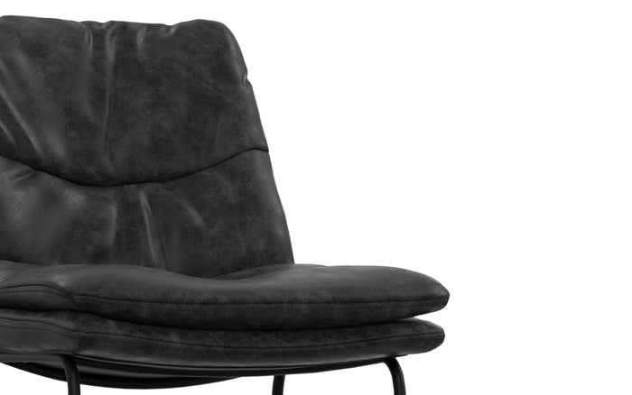 Distressed Charcoal Grey Distressed Vegan Leather | Danika Bar Stool (Set of 2)