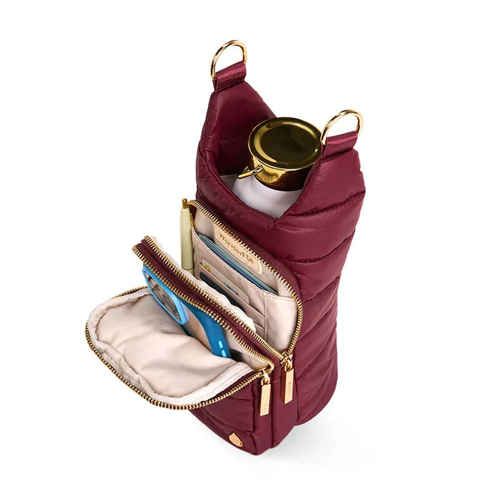 Dark Cherry HydroBag® with Cherry and Black Striped Strap