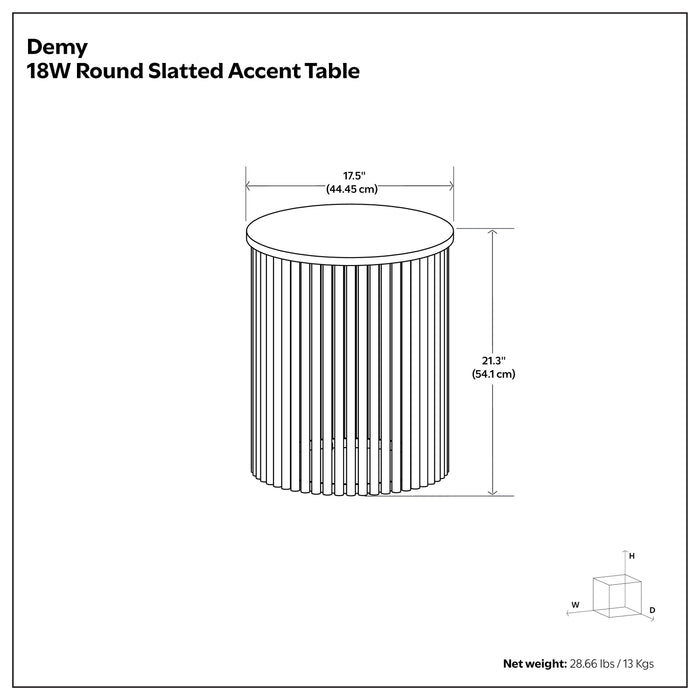 Cognac and Gold Wood | Demy Metal and Wood Accent Table