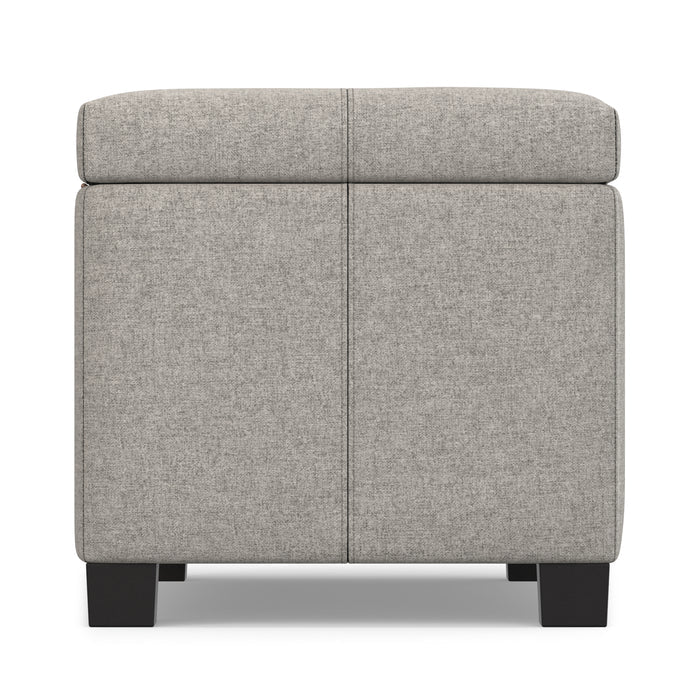 Cloud Grey Linen Style Fabric | Dover Storage Ottoman in Linen
