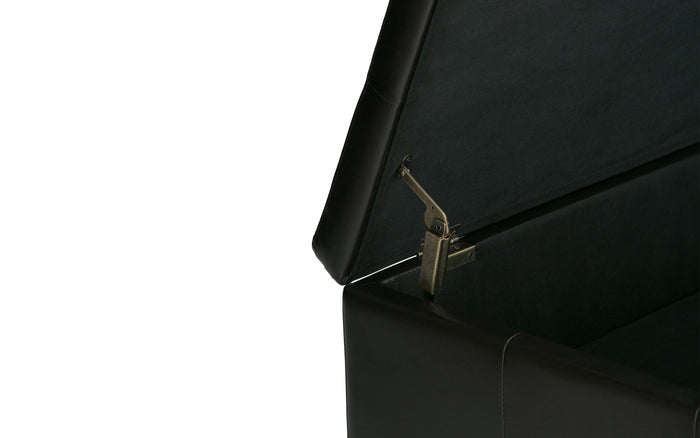 Tanners Brown Vegan Leather | Dover Square Vegan Leather Coffee Table Storage Ottoman