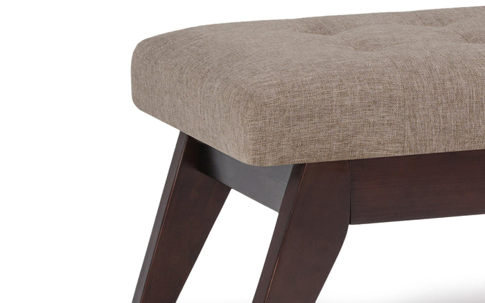 Fawn Brown Linen Style Fabric | Draper Ottoman Bench in Linen