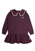 dress large ruffled collar sweatshirt - aubergine