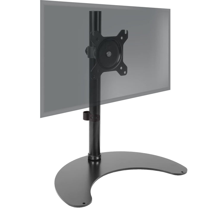 Duronic DM15D1 Monitor Stand with adjustable VESA mount, center pole, and stable semi-circle weighted base.