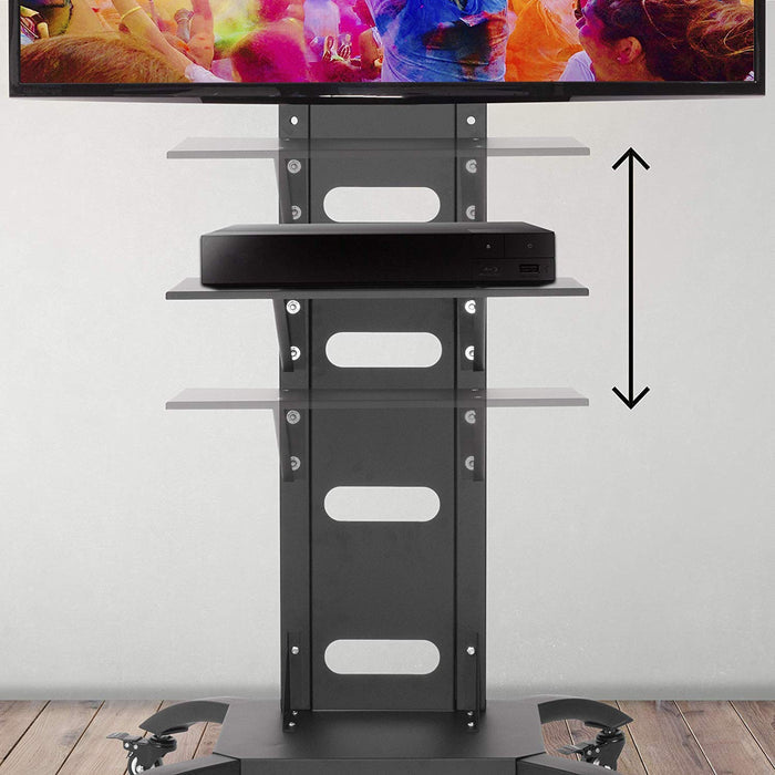 Duronic TV Stand Shelf displaying a media player against a plain wall.