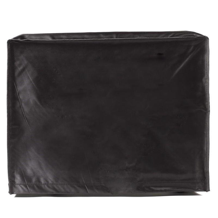 Large black dust jacket for EdenPURE heater, made of polyester with PVC backing, protects heater when not in use
