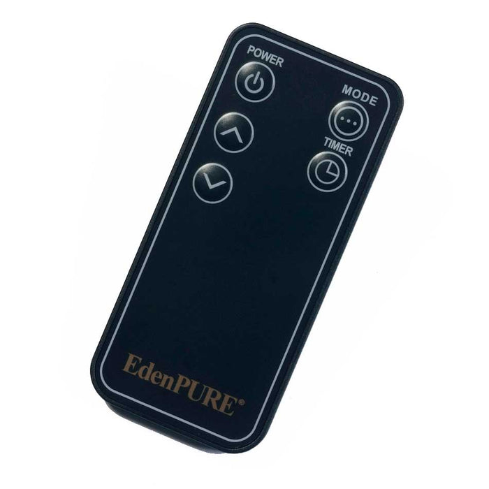 EdenPURE black remote control for 360 Super Climater heater with power, mode, timer, and temperature buttons