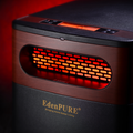 EdenPURE GEN2 Infrared Heater close-up showing glowing heating element and digital control panel on top
