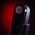 EdenPURE GEN40 PLUS Infrared Heater with digital control panel illuminated red on black body against red background