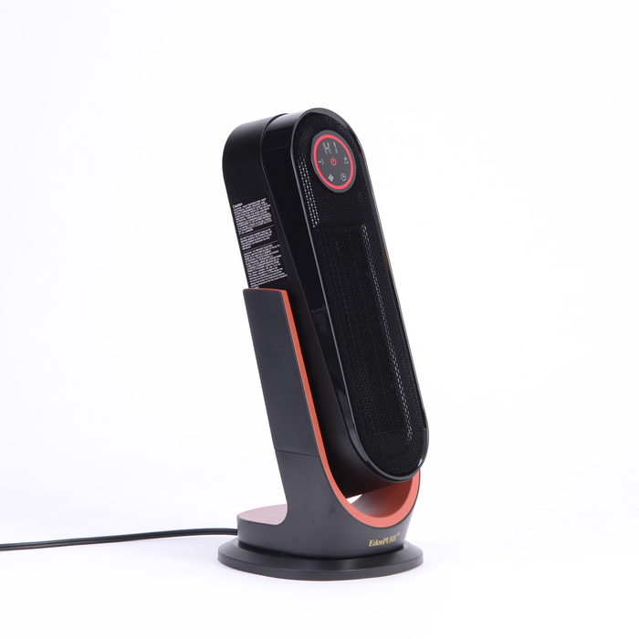 EdenPURE GEN40 PLUS Infrared Heater in black and orange with digital touch controls isolated on white background