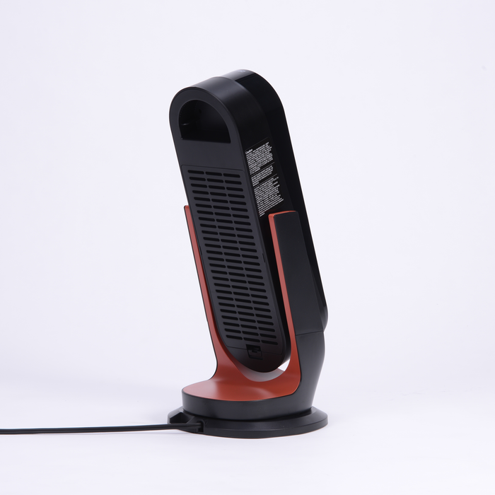 EdenPURE GEN40 PLUS Infrared Heater with black and red design standing on round base against white background