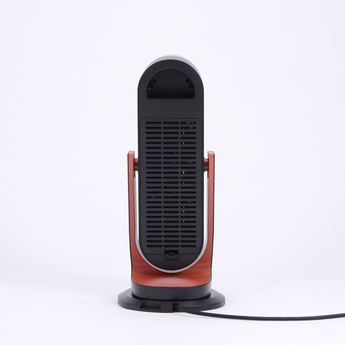 EdenPURE GEN40 PLUS infrared heater in black and copper color with rear vent and power cord isolated on white background