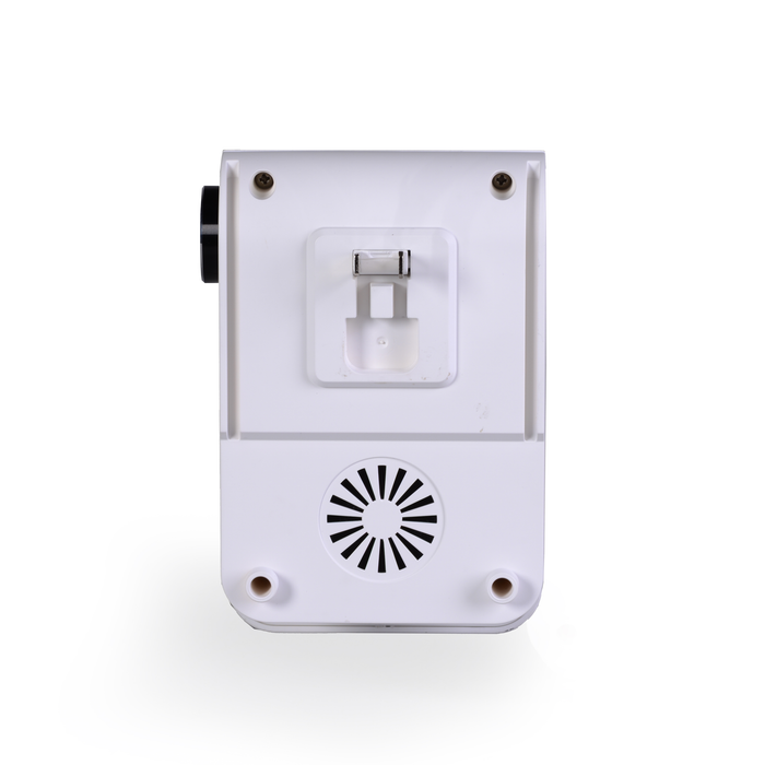 Bottom view of EdenPURE Thunderstorm Sunray Plasma Air Purifier showing vent and mounting area on white background