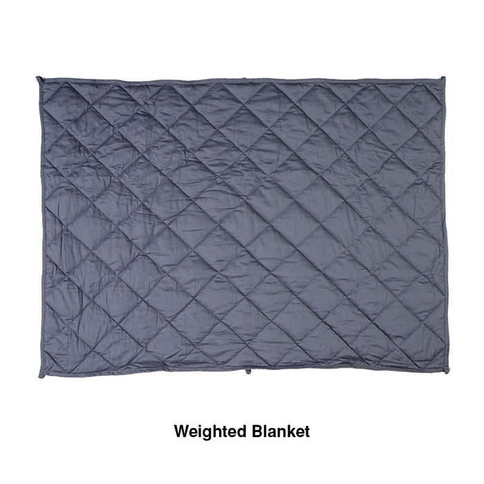 EdenPURE Weighted Calming Blanket Small size in dark gray with quilted diamond pattern laid flat on white background