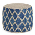 Blue/Natural | Edgeley Round Pouf