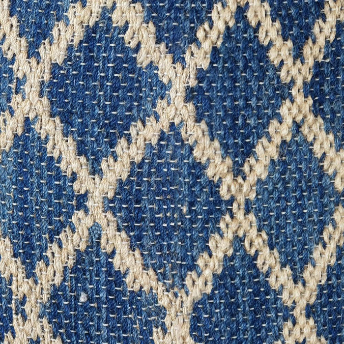 Blue/Natural | Edgeley Round Pouf