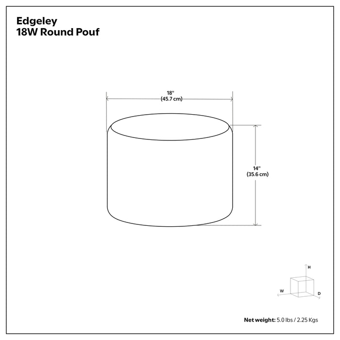 Blue/Natural | Edgeley Round Pouf