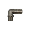 Elbow SS, 3/4" Hose Barb to 1/2" MNPT