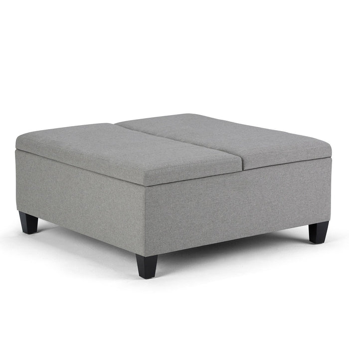 Cloud Grey Linen Style Fabric | Ellis Coffee Table Storage Ottoman
