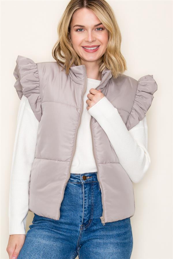 Emery Mock Neck Puffer Vest (various colors)