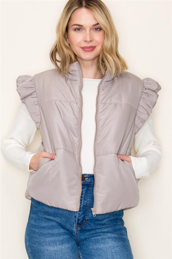 Emery Mock Neck Puffer Vest (various colors)
