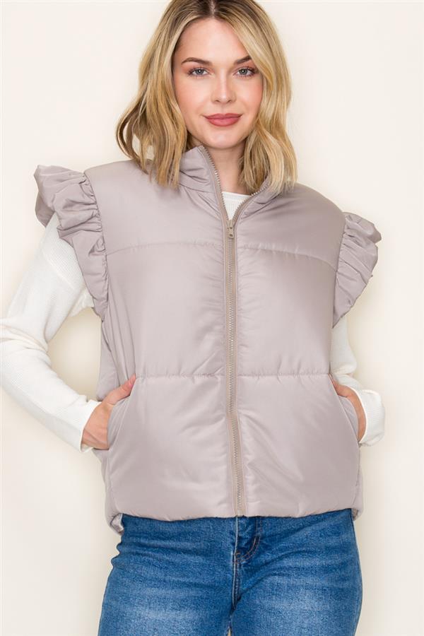 Emery Mock Neck Puffer Vest (various colors)