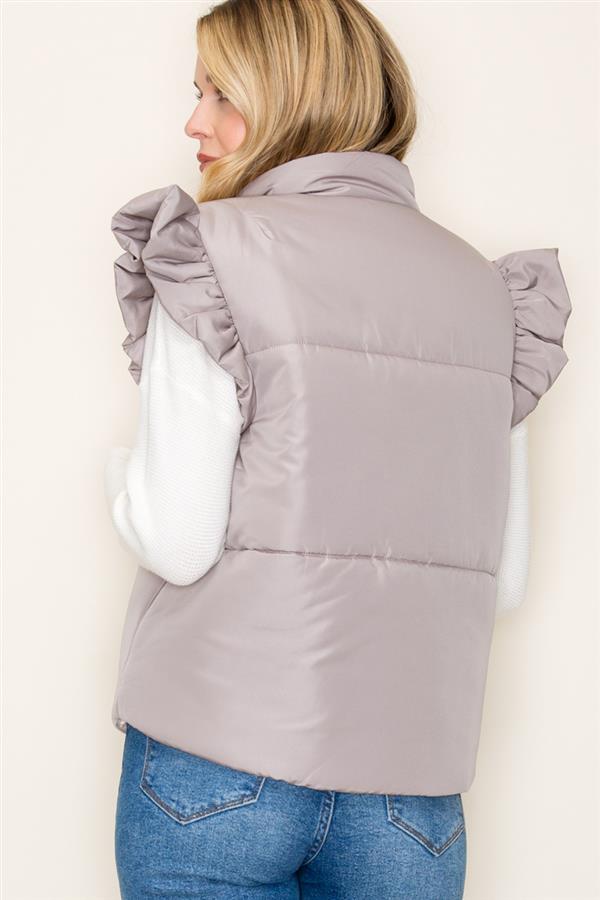 Emery Mock Neck Puffer Vest (various colors)
