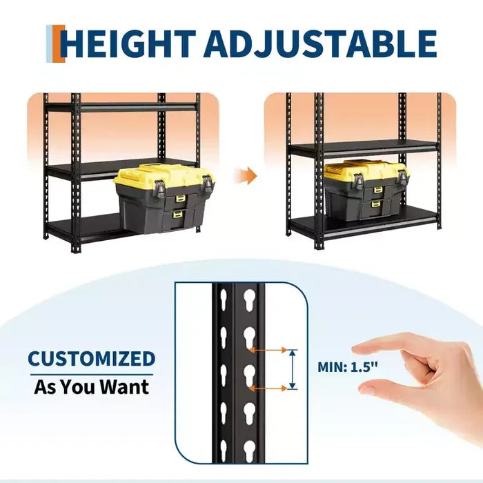 5-Tier Garage Shelving Unit, Adjustable Steel Utility Storage Rack with Metal Shelves, 3850 Lbs Total Capacity, for Garage, Warehouse, Heavy Duty