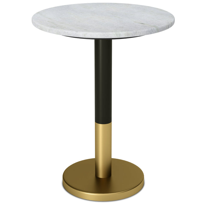 White Marble/Black/Gold | Evans  Marble Side Table