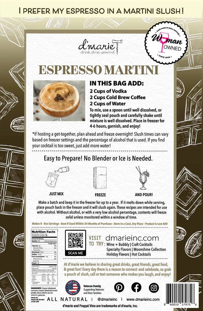 Expresso Martini Craft Cocktail Slush Mix