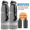 Extra Large Water Purifier Bottle 33.8 fl oz /1L - Couples filter water bottle - Water to Go