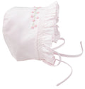 Feltman Brothers-Baby Bonnet-Girls Smocked Lace Bonnet-Pink, White, Pink/White, Blue-0/3,6/9 mon-2154