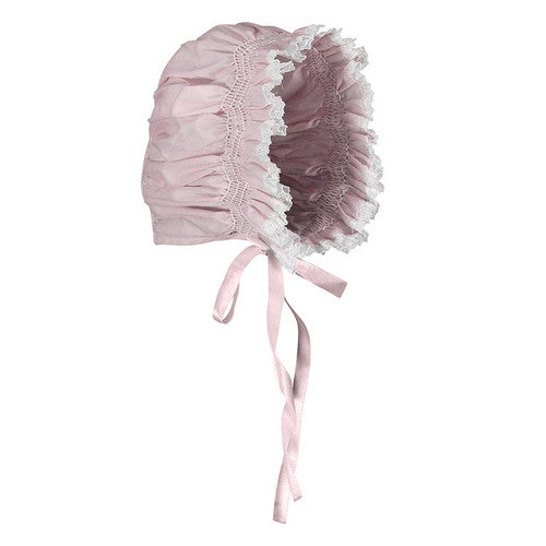 Feltman Brothers-Baby Bonnet-Girls Smocked Lace Bonnet-Pink, White, Pink/White, Blue-0/3,6/9 mon-2154