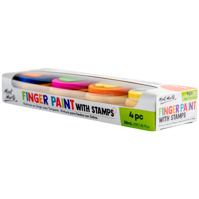 Finger Paints With Stamps 4pc